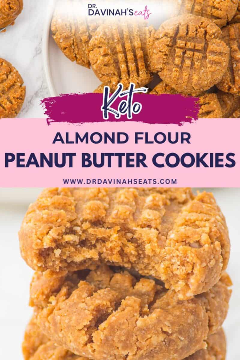Almond flour peanut butter cookies with soft chewy texture