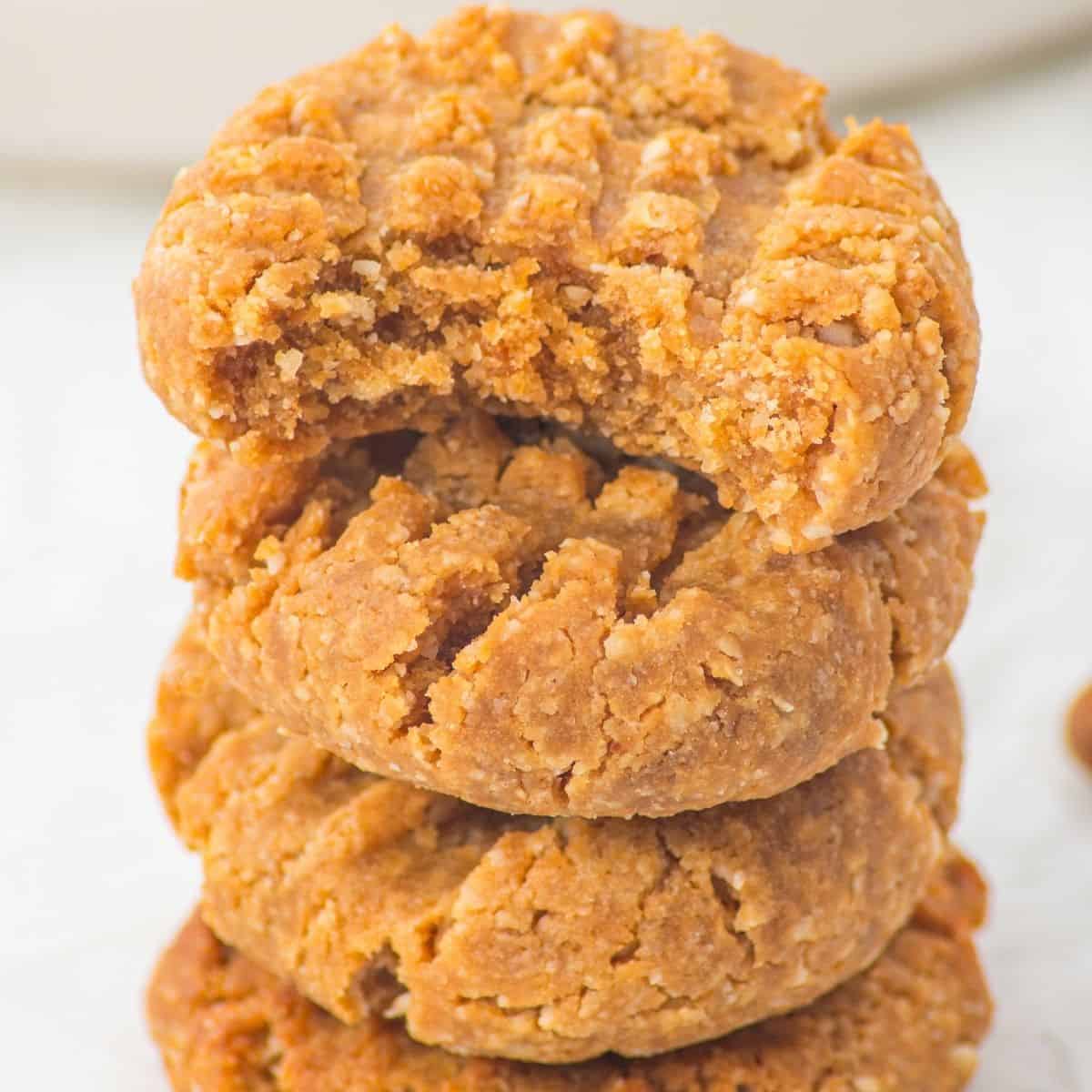 Rustic almond flour peanut butter cookies with crisp edges
