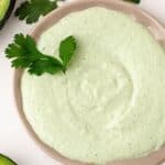 creamy avocado sauce with fresh cilantro and lime, ready for tacos