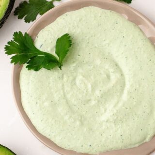 creamy avocado sauce with fresh cilantro and lime, ready for tacos