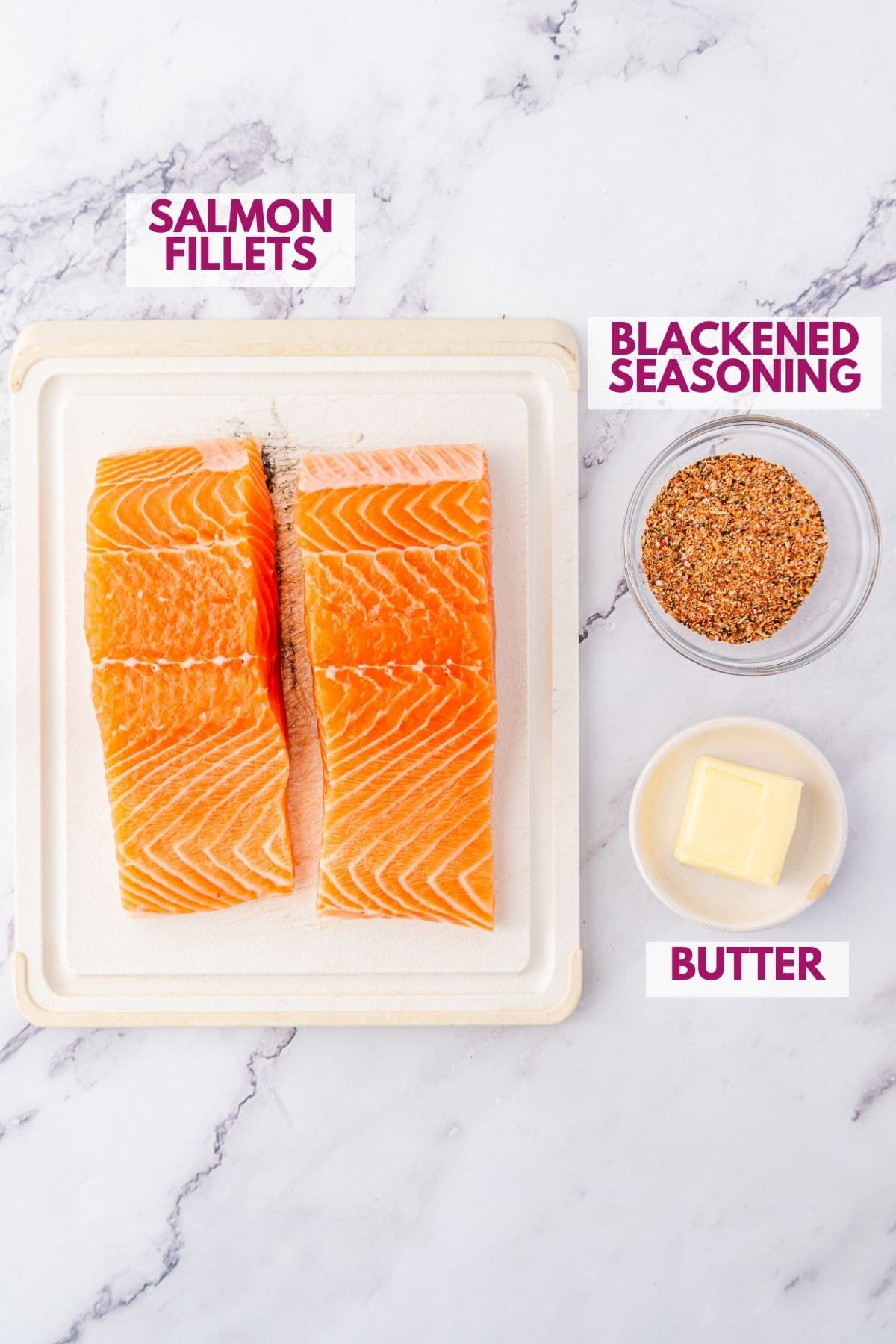 ingredients to make blackened salmon