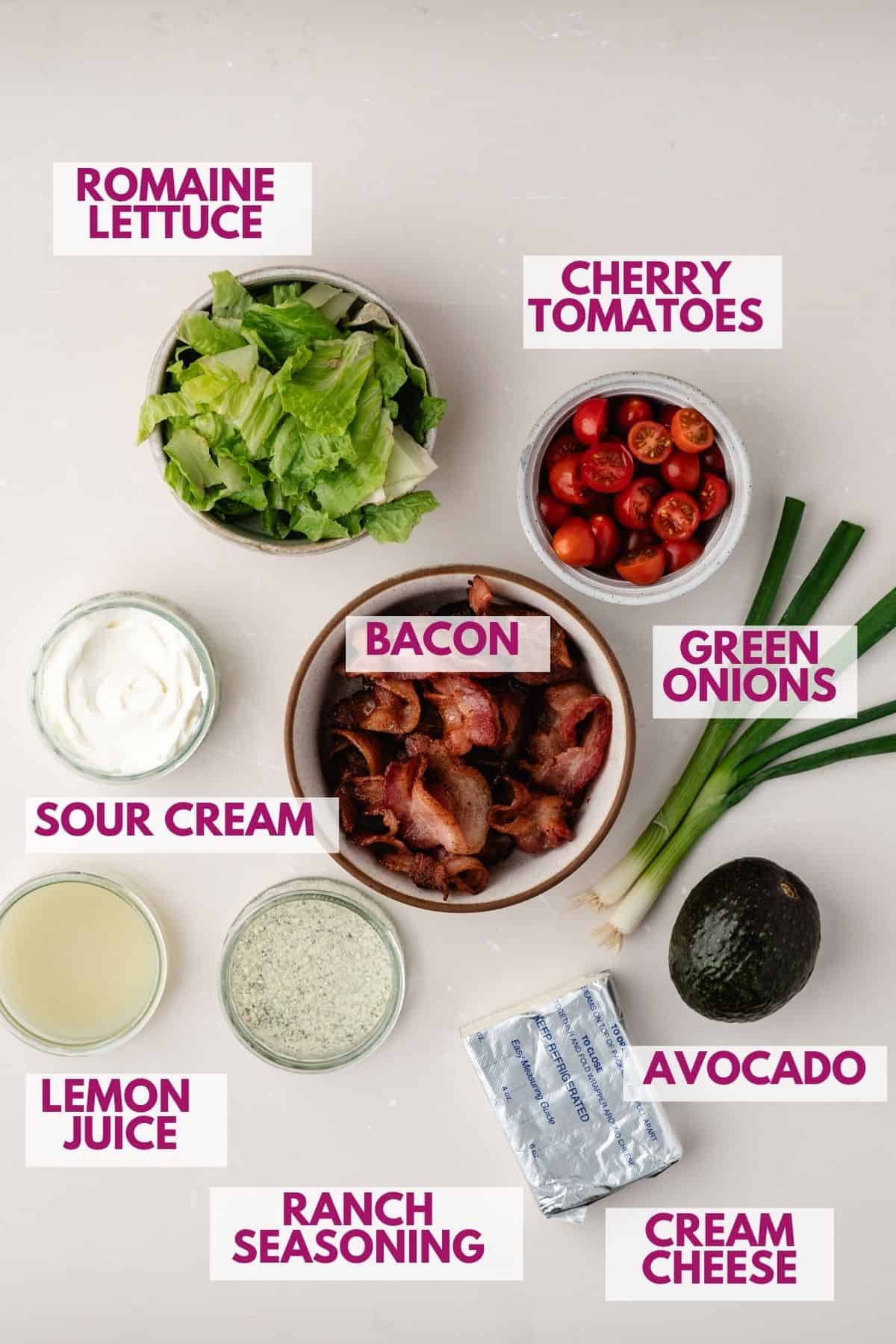 ingredients to make BLT Dip