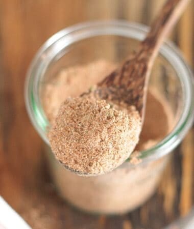 Flavorful chicken taco seasoning blend ready to season ground or shredded chicken