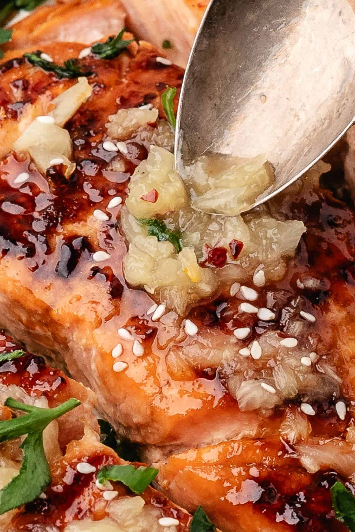 Tender miso salmon with crispy edges