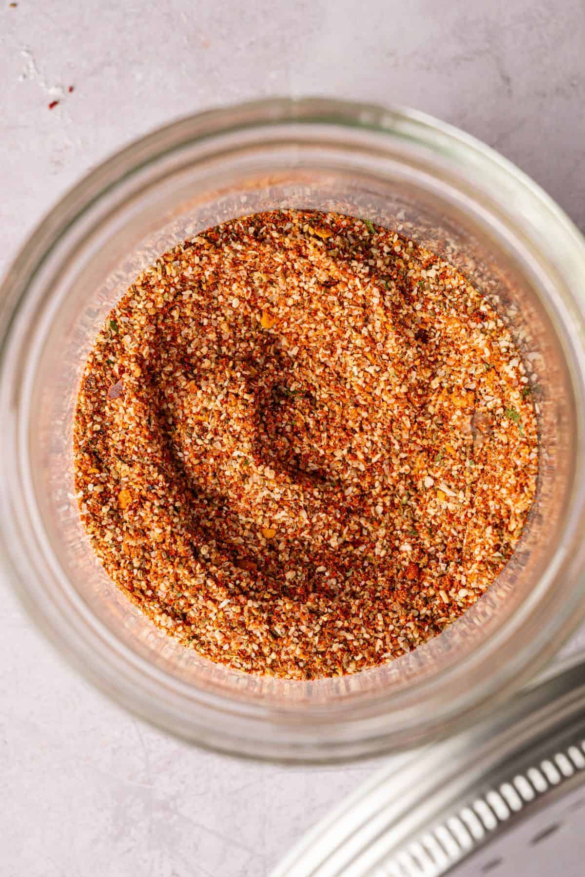 Colorful Old Bay spice blend with celery seed, paprika, mustard, and garlic powder