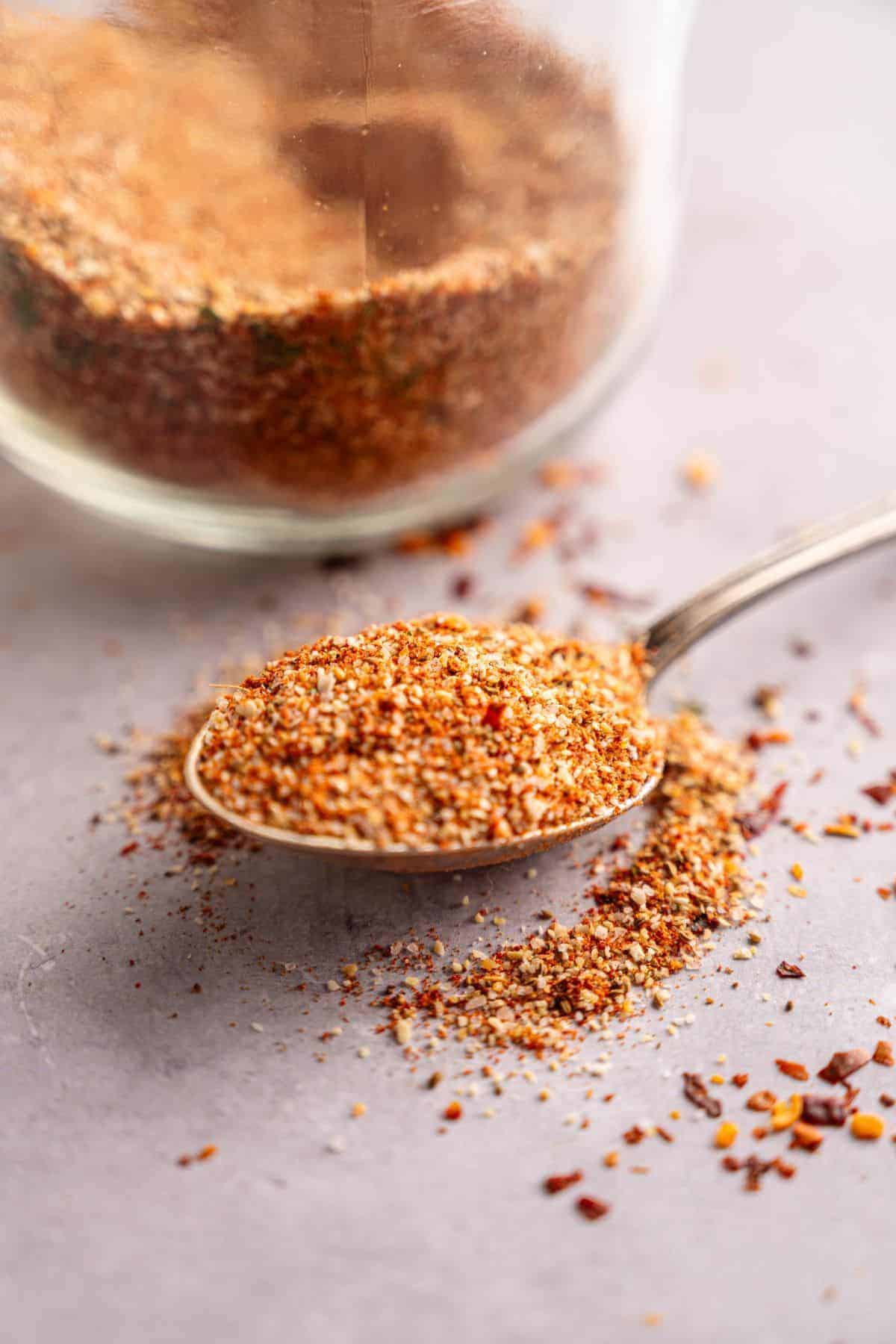 Classic coastal Old Bay seasoning in a jar, ideal for quick flavoring of everyday meals