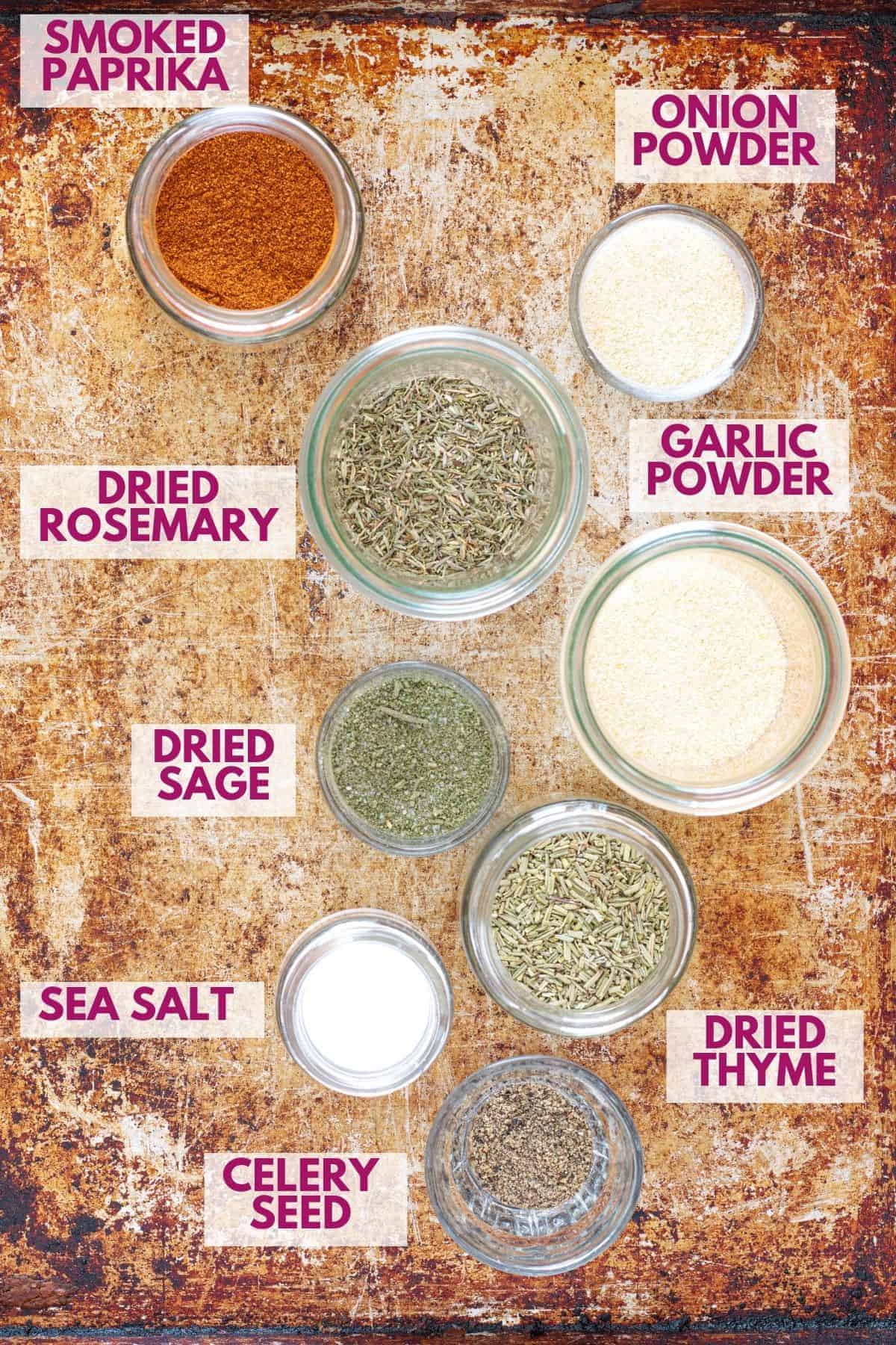 ingredients to make poultry seasoning blend