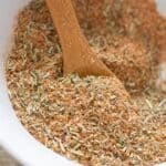 Bowl of rotisserie chicken seasoning spice mix for roasted chicken