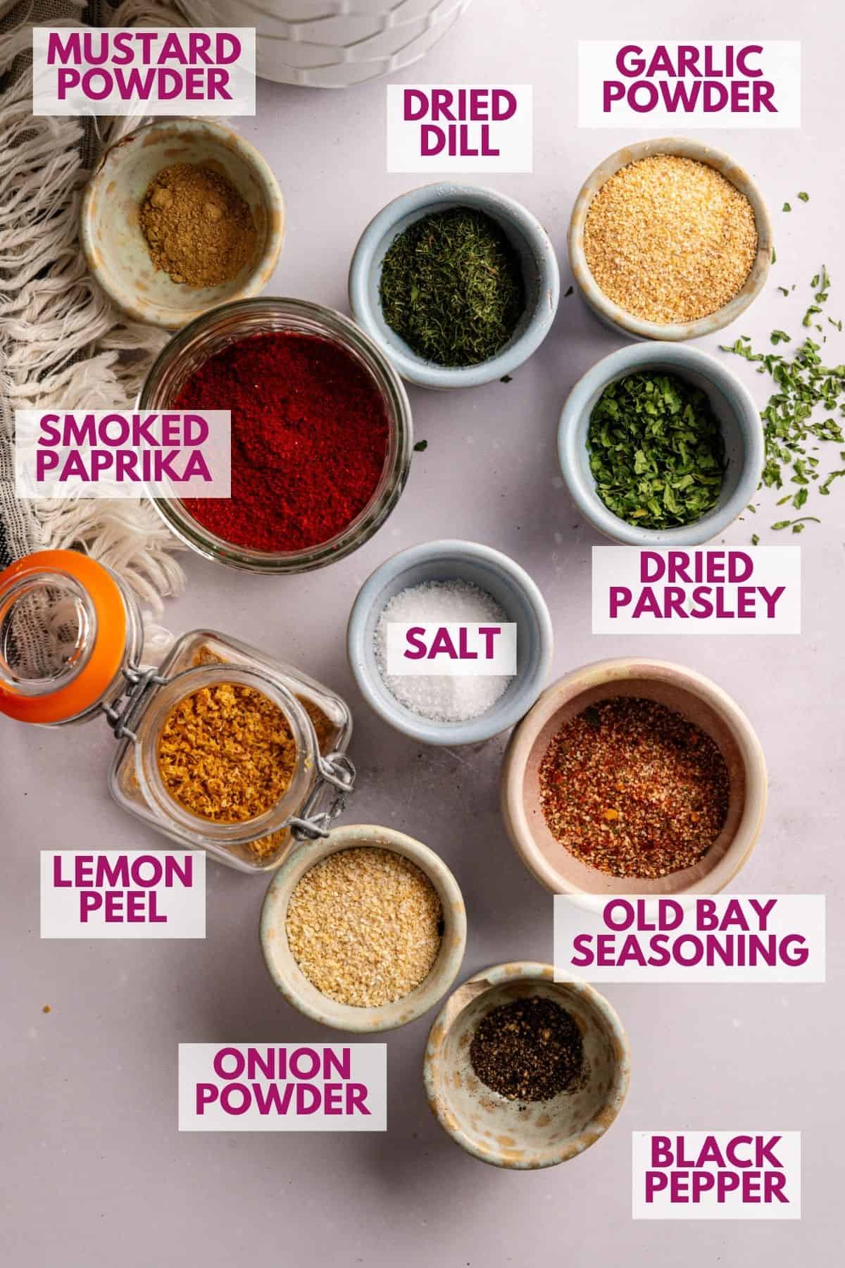 ingredients to make salmon seasoning