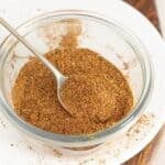 Bowl of shawarma seasoning spice mix for chicken, beef, and lamb