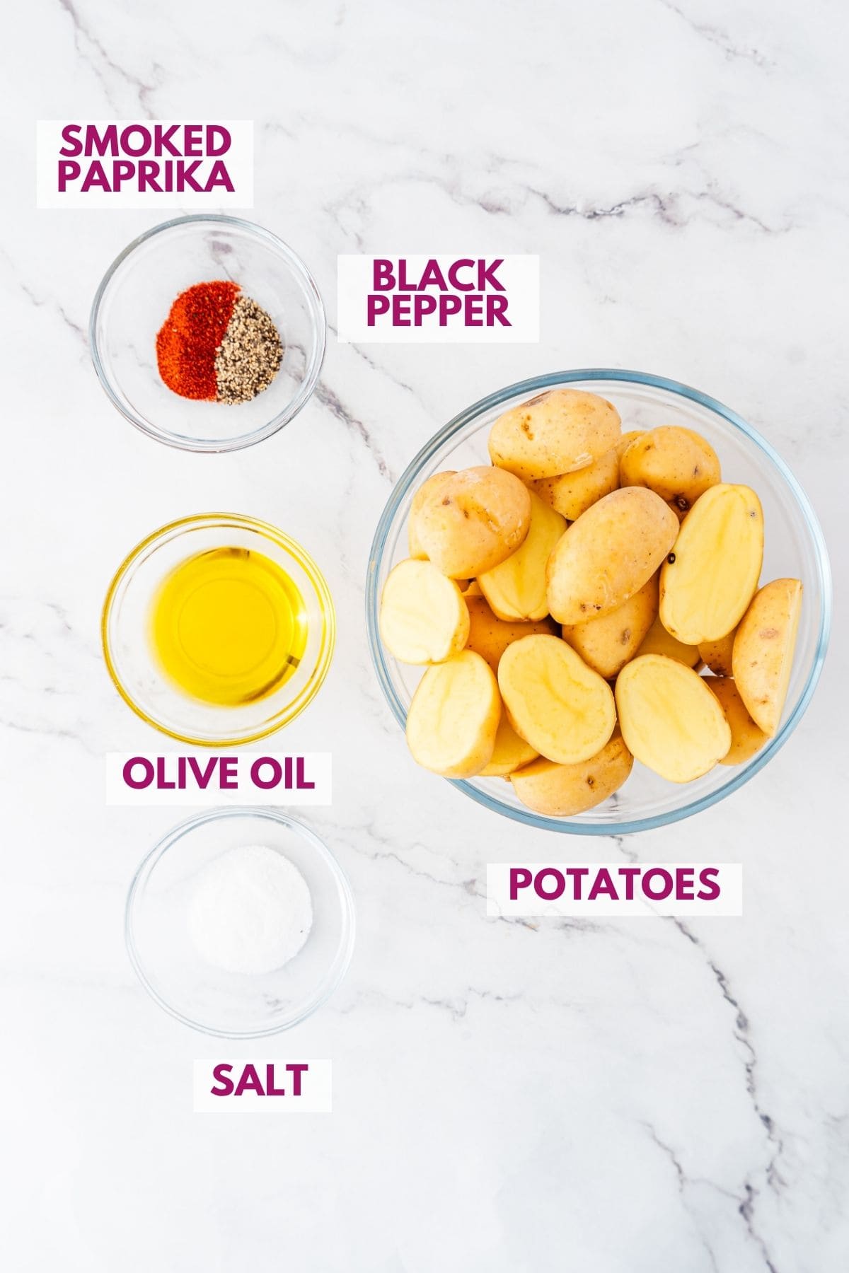 ingredients to season sheet pan potatoes