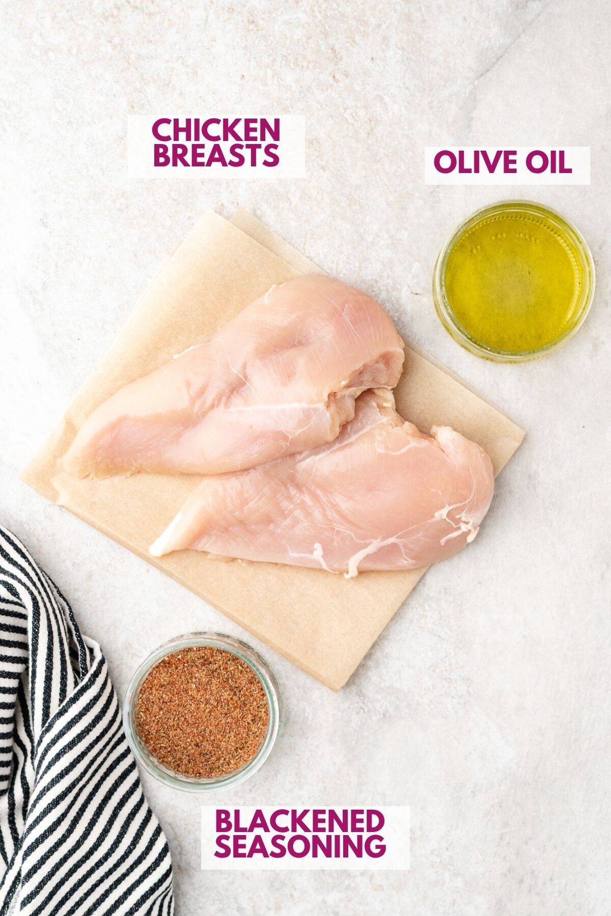 3 ingredients to make blackened chicken