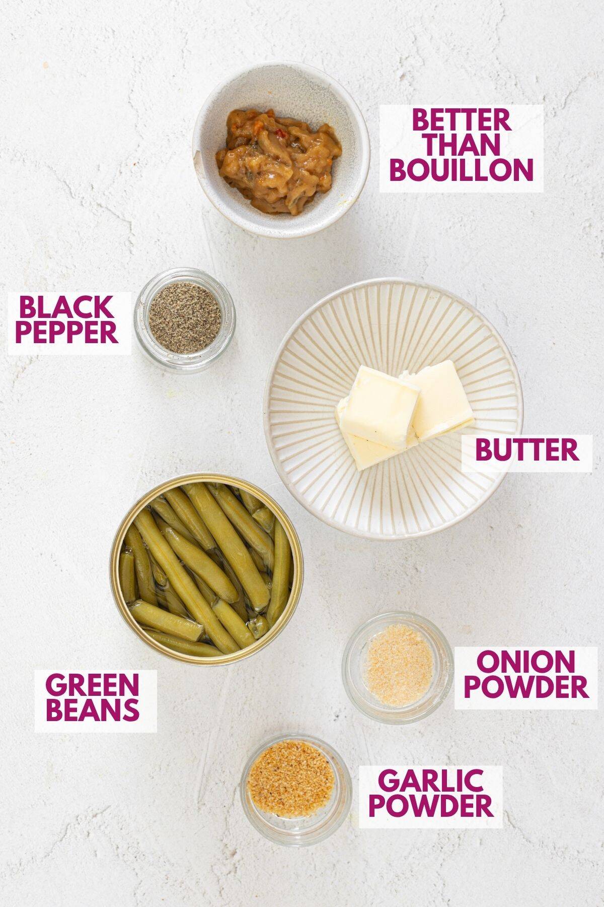 ingredients to make easy canned green beans