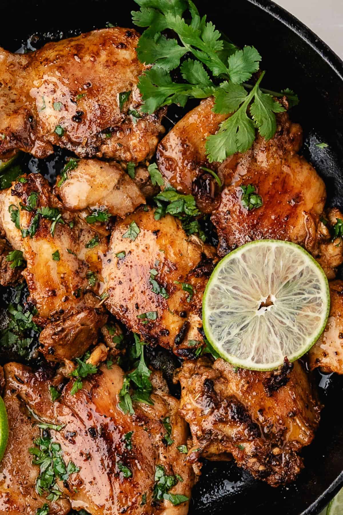 Easy cilantro lime chicken with a fresh lime drizzle and cilantro