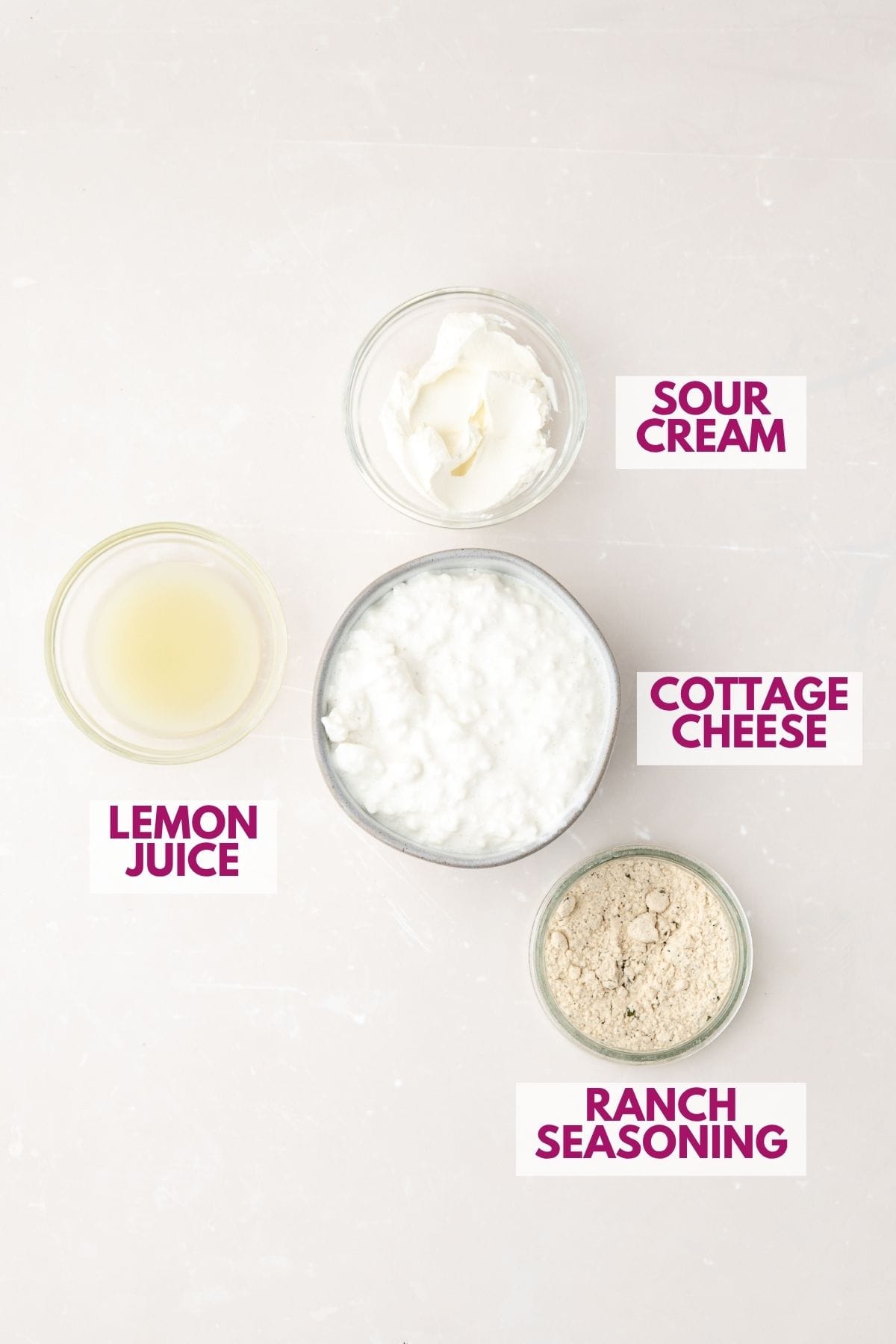 ingredients to make cottage cheese ranch dip