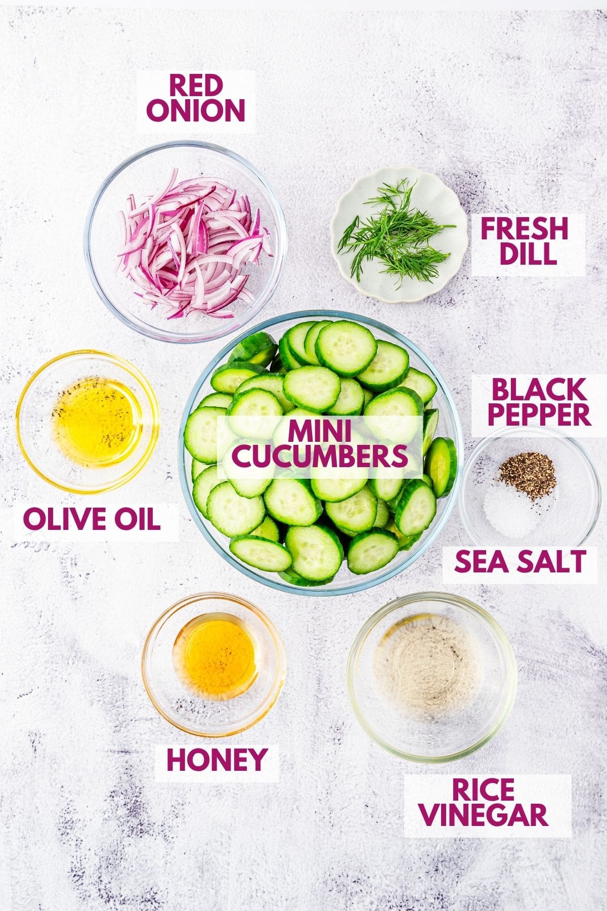 ingredients to make cucumber onion salad