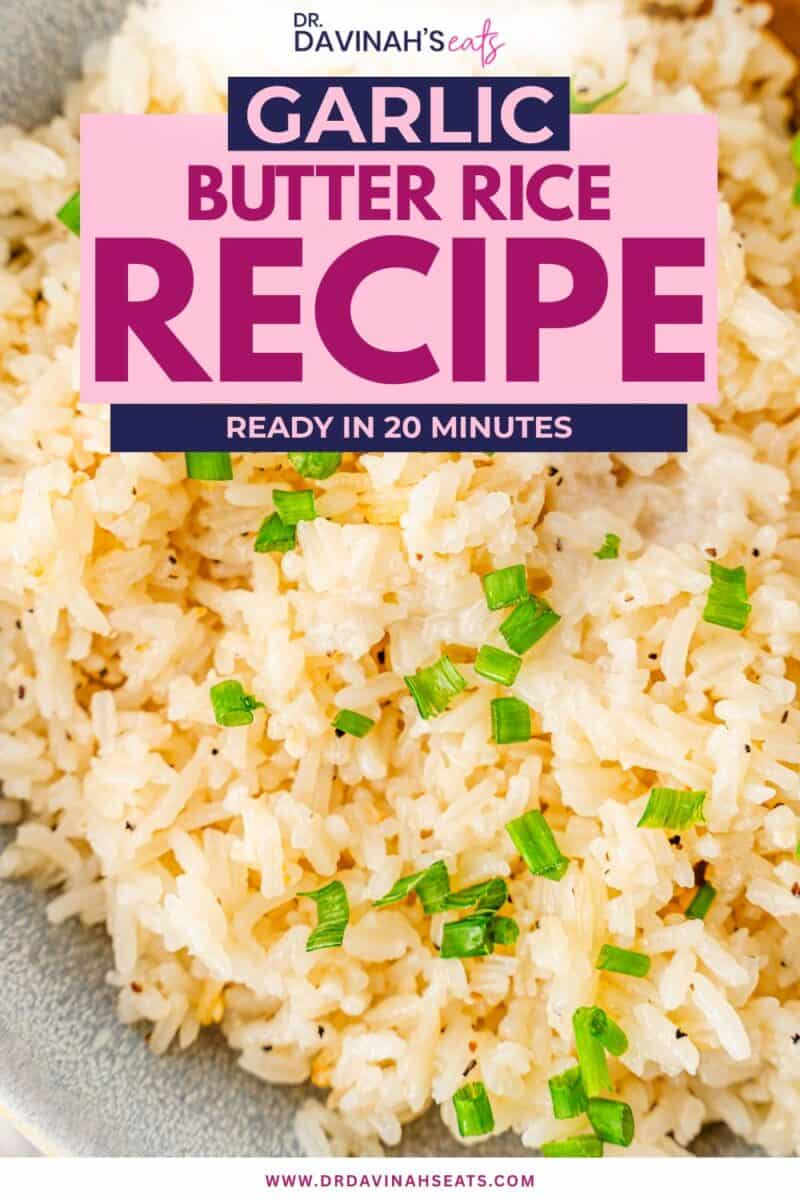 Savory garlic butter rice with fresh chopped chives