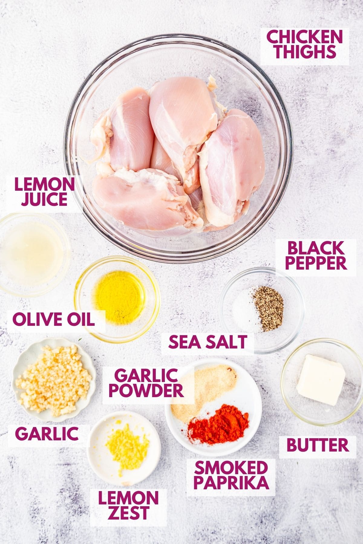 ingredients to make lemon garlic chicken thighs