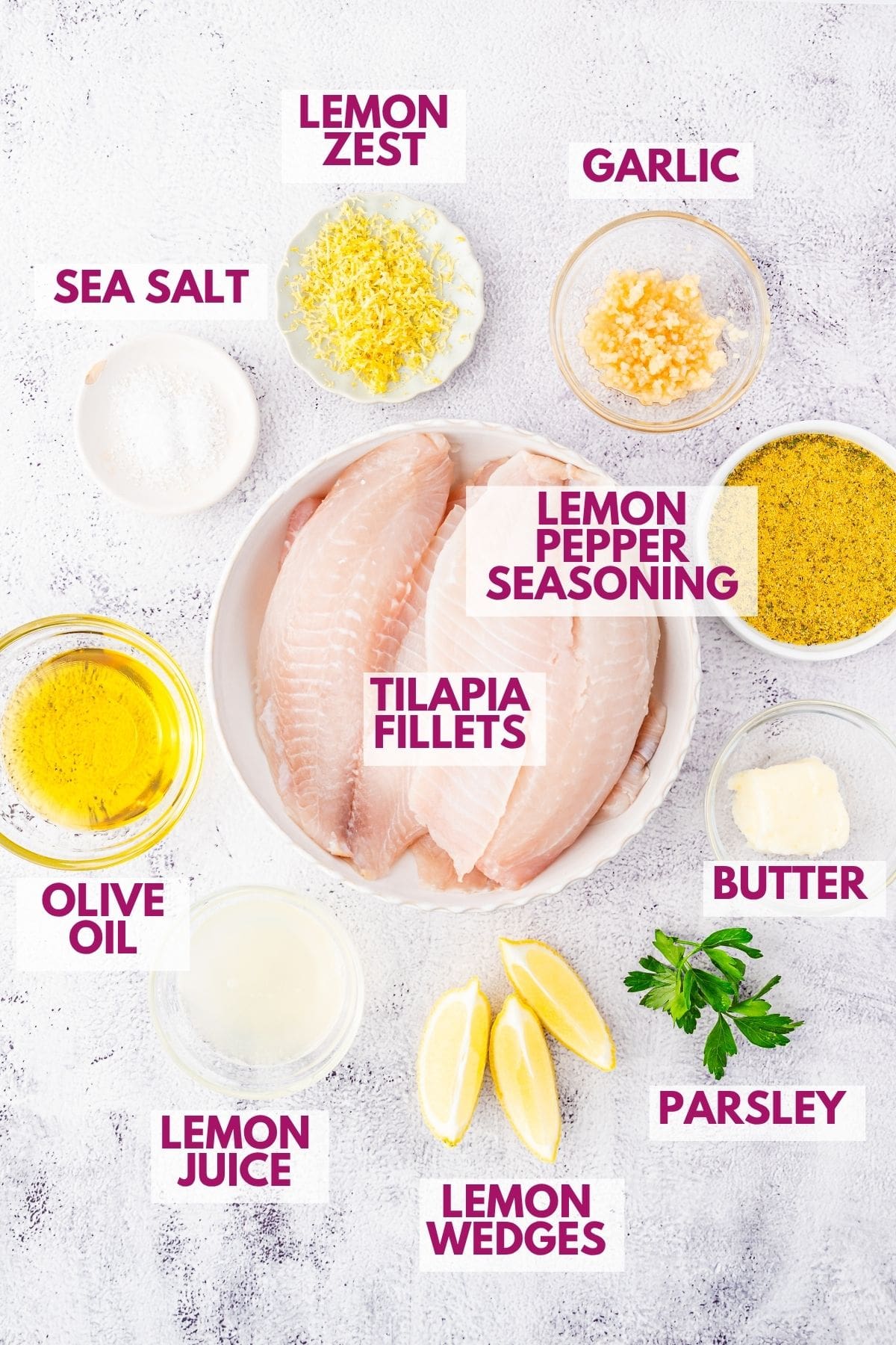 ingredients to make pan-seared tilapia