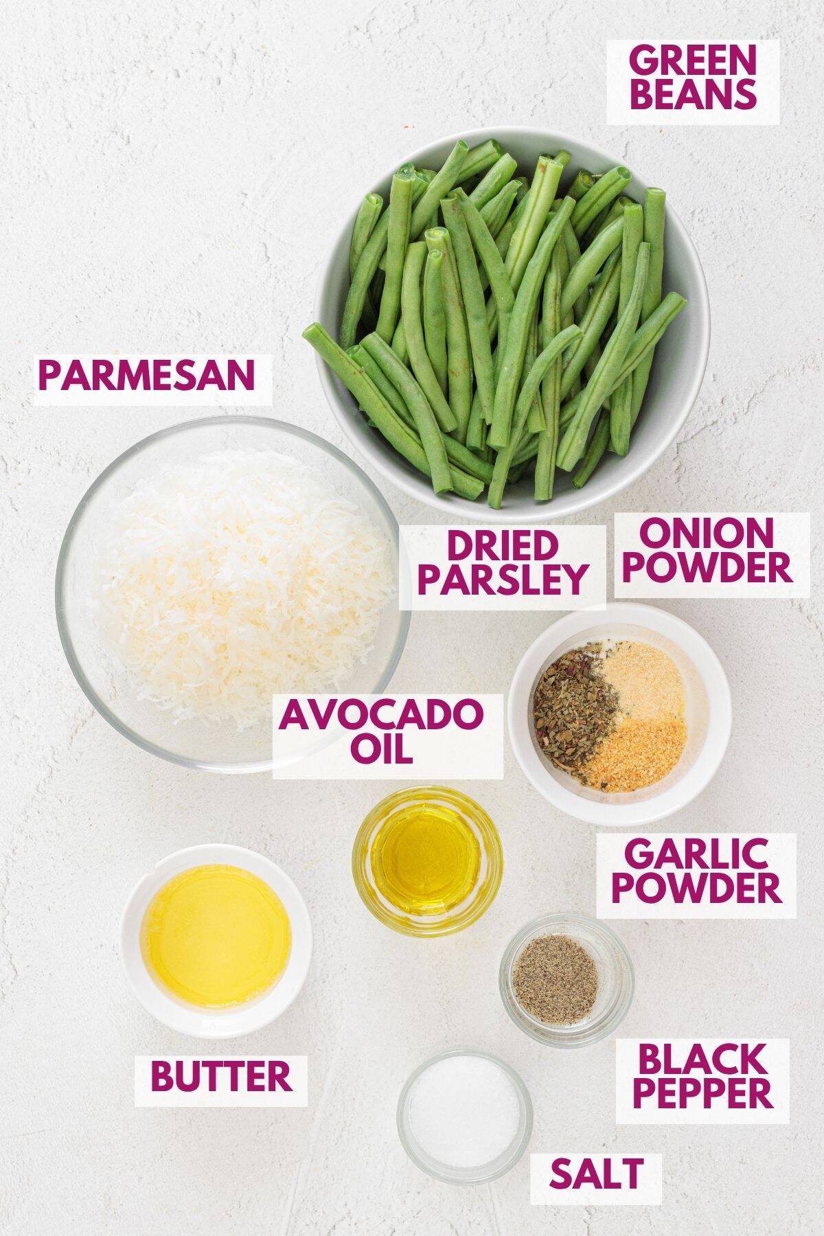ingredients to make roasted green beans
