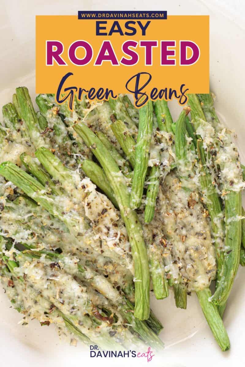 Simple roasted green beans side dish ready to serve