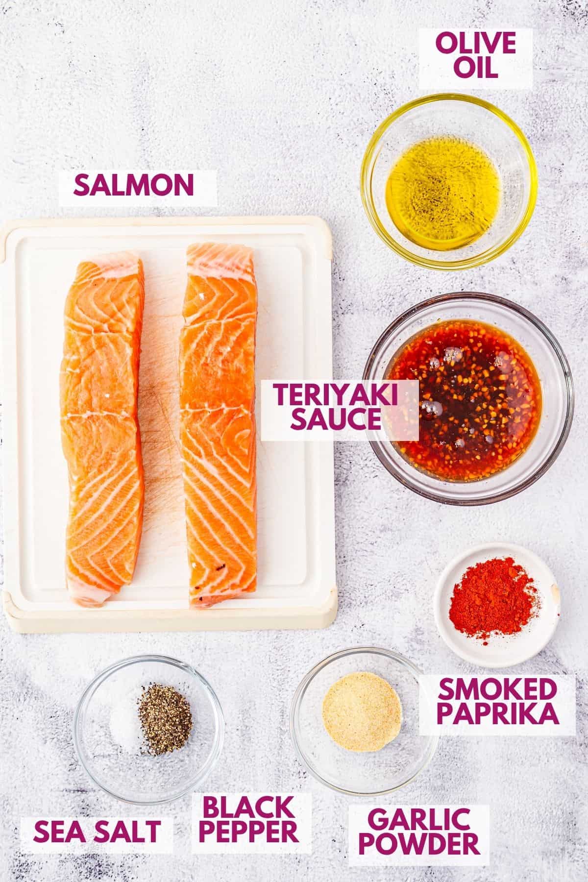 ingredients to make teriyaki salmon recipe