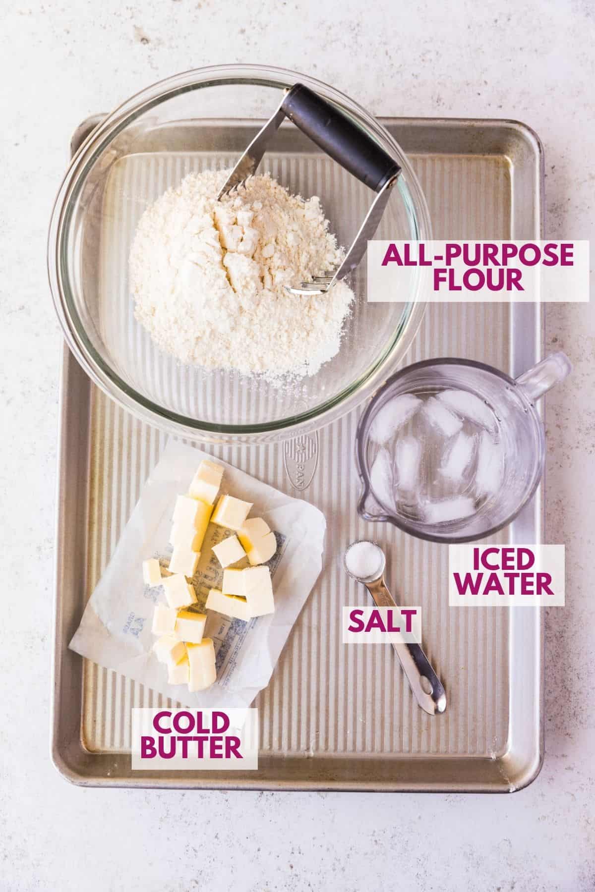 ingredients to make All butter pie crust