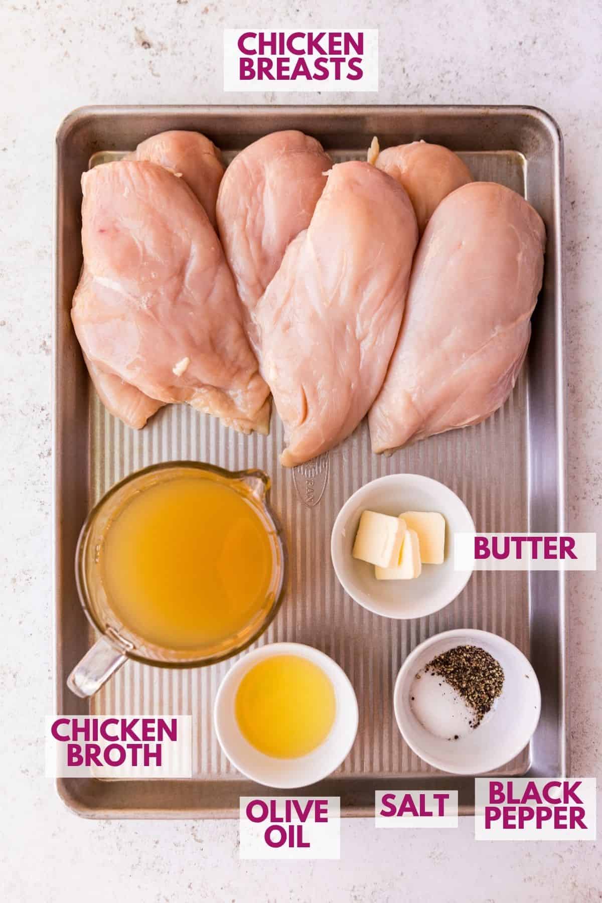 ingredients to make Dutch oven shredded chicken