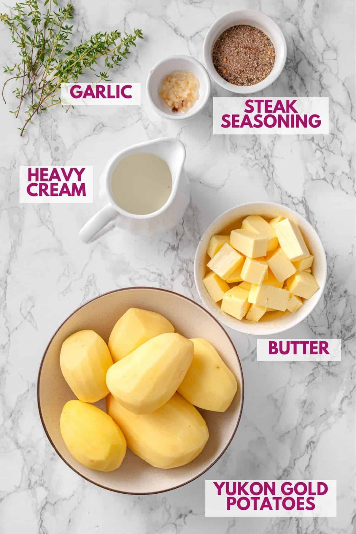 ingredients to make browned butter mashed potatoes