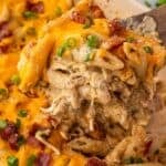 Bacon chicken ranch casserole with rich ranch flavor and bacon
