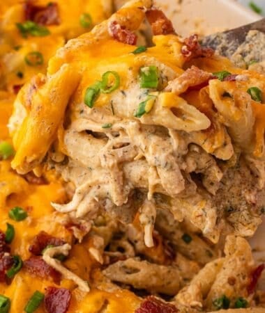 Bacon chicken ranch casserole with rich ranch flavor and bacon