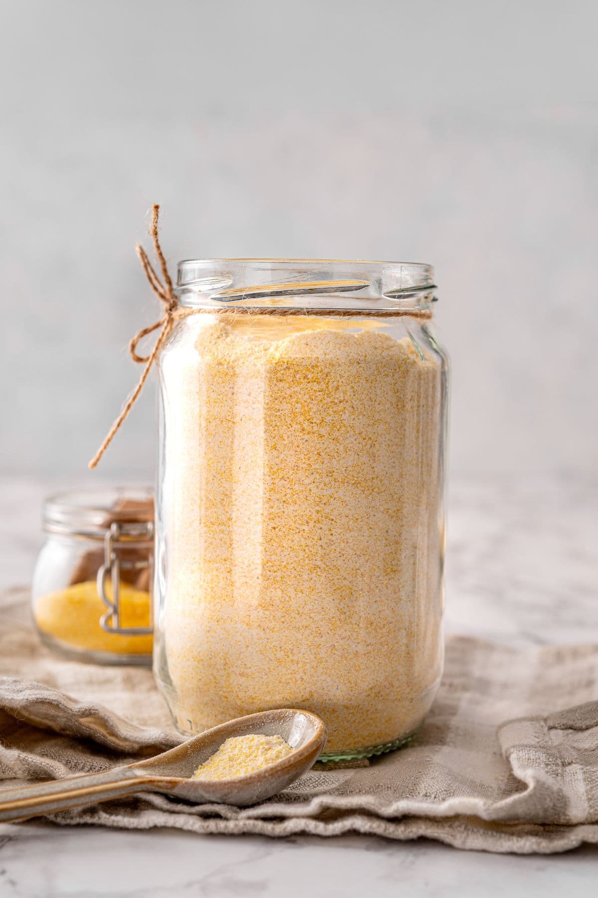Cornbread mix ingredients combined into a dry homemade baking mix