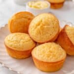 Cornbread muffins Jiffy mix baked with golden tops and soft fluffy centers