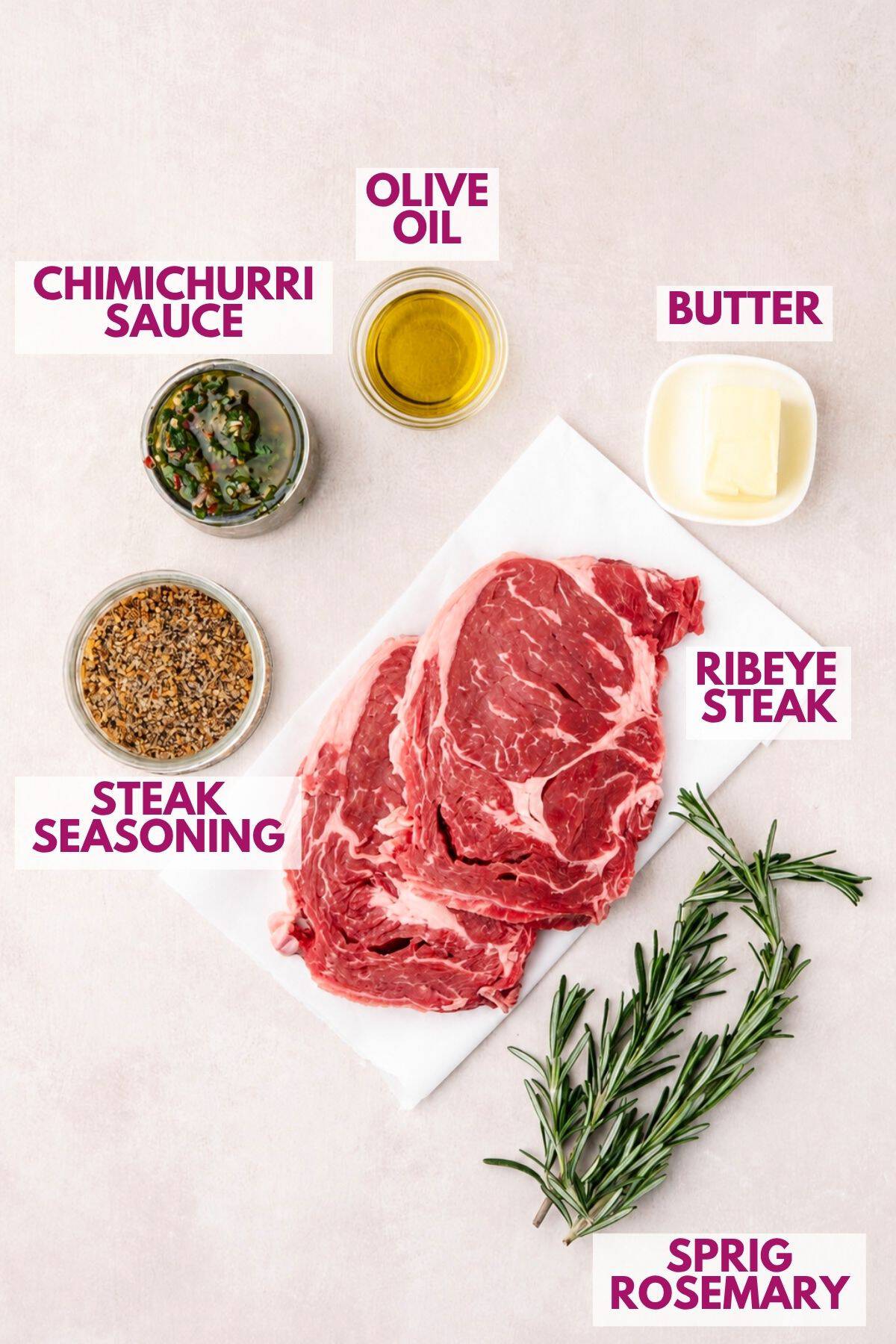 ingredients to make pan-seared steak