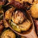 Roasted Brussels sprouts with bacon and caramelized crispy edges