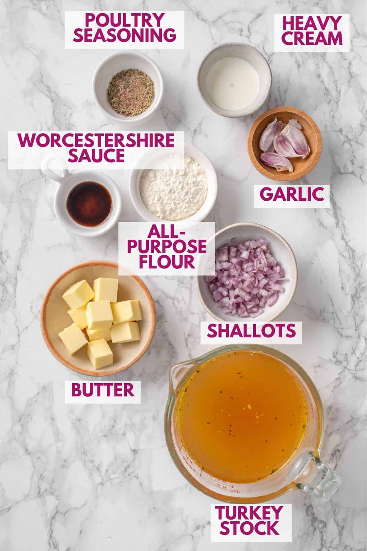 ingredients to make turkey gravy
