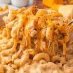 Recipe for Southern macaroni and cheese baked with a bubbly golden cheese crust