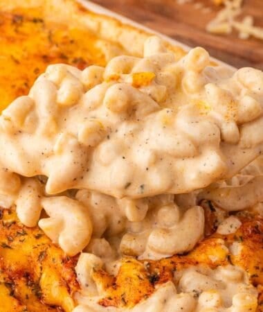 Creamy baked macaroni and cheese made with a rich homemade cheese sauce