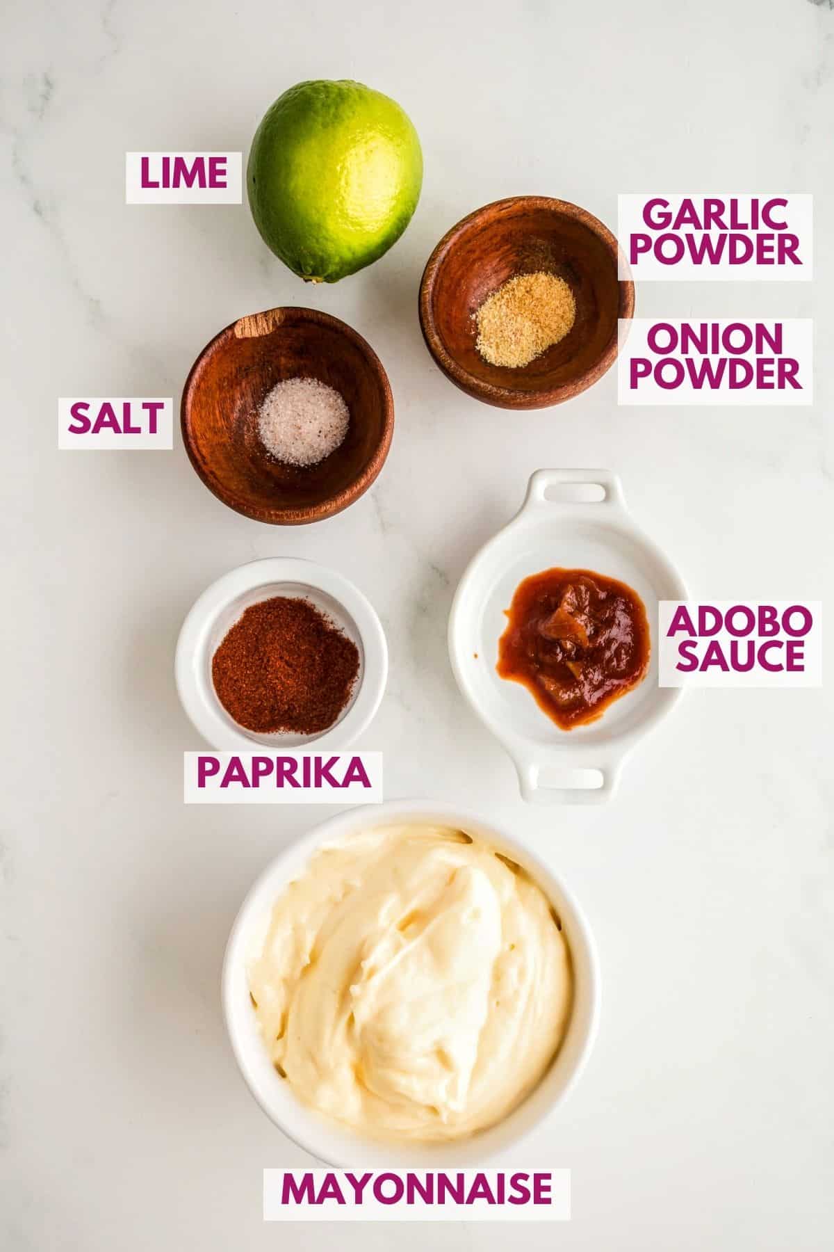 ingredients to make chipotle mayonnaise