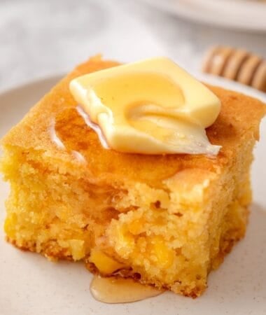 Soft and moist corn casserole with a buttery finish