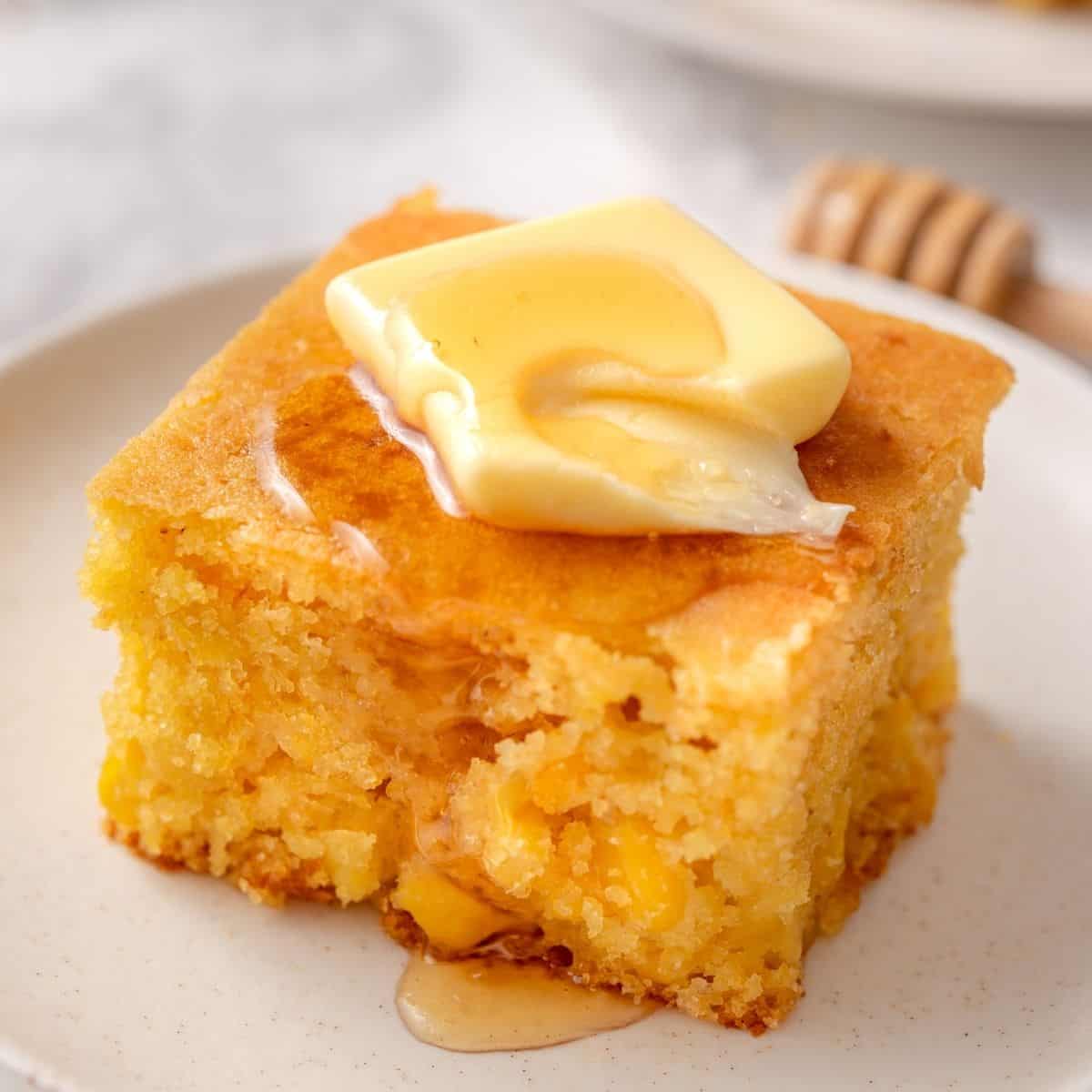 Soft and moist corn casserole with a buttery finish
