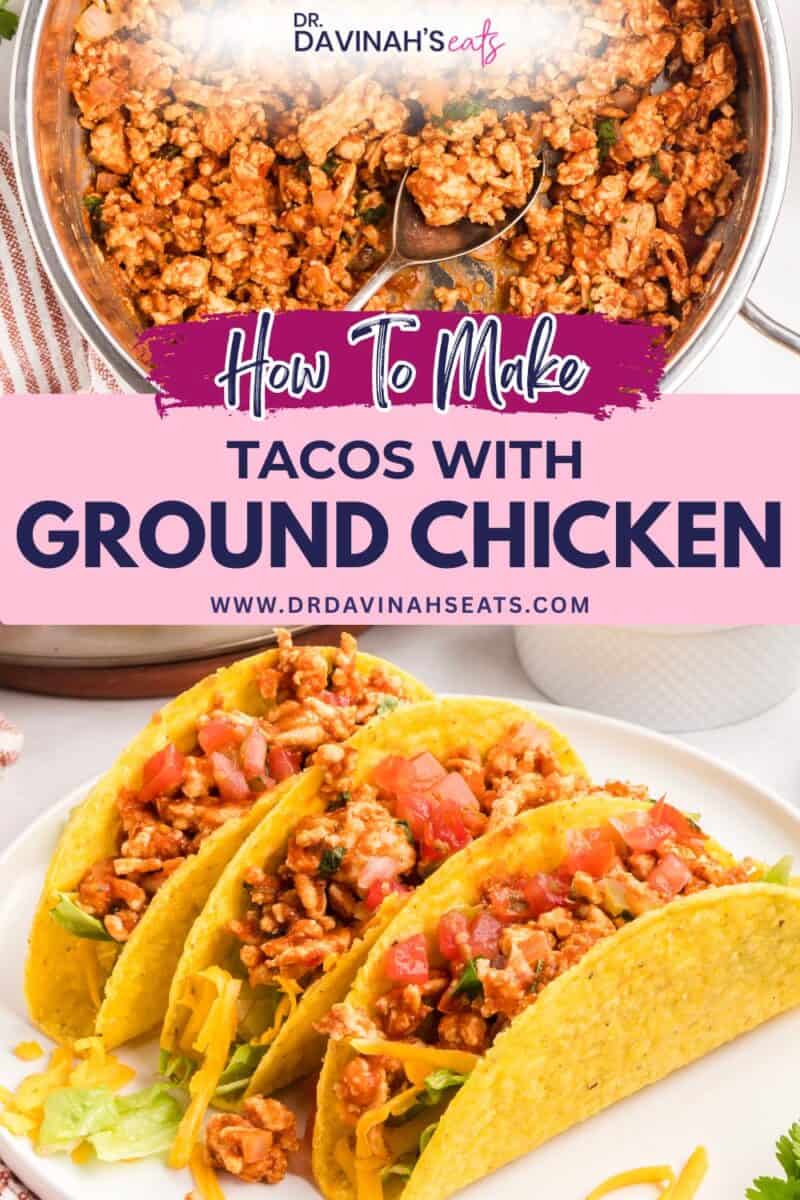Tacos with ground chicken served hot for taco night