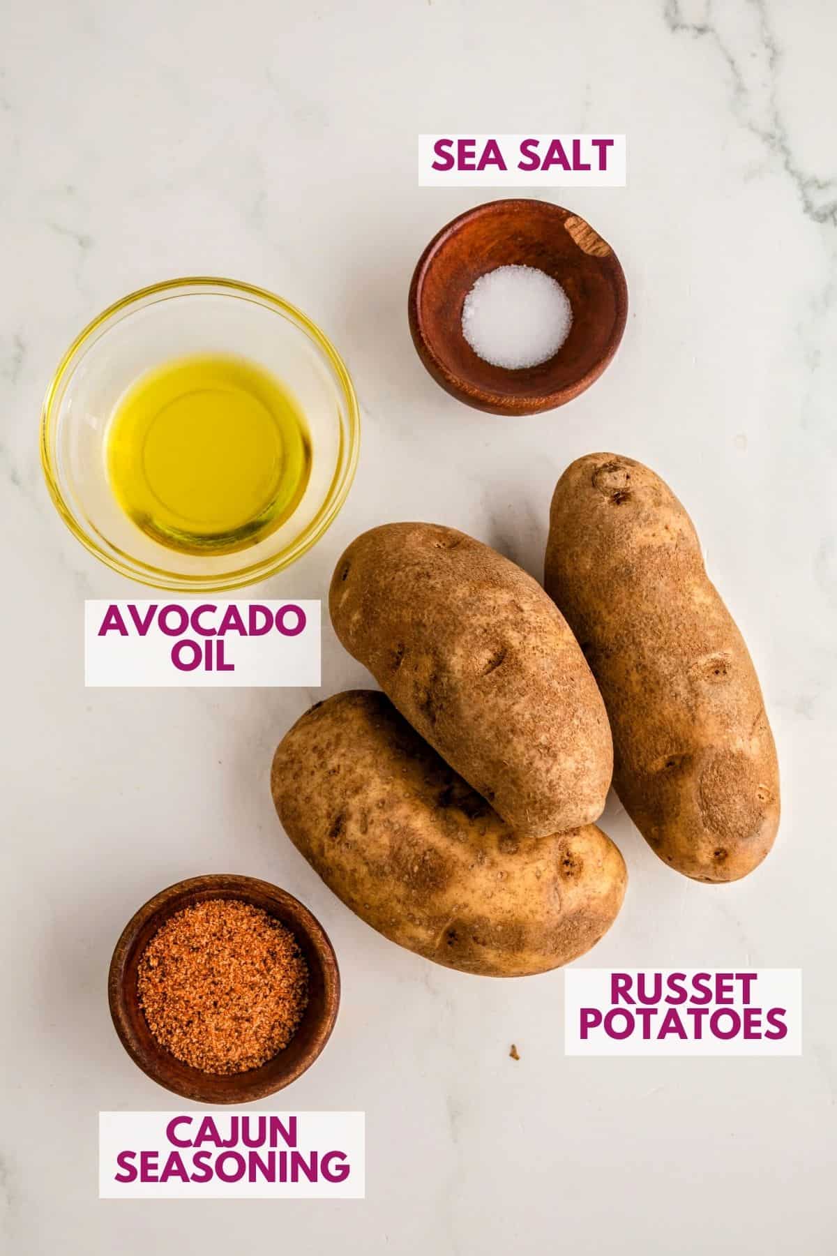 ingredients to make homemade French fries