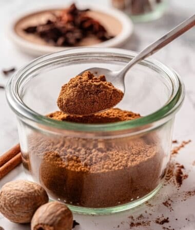 Homemade pumpkin pie spice recipe ready for fall baking