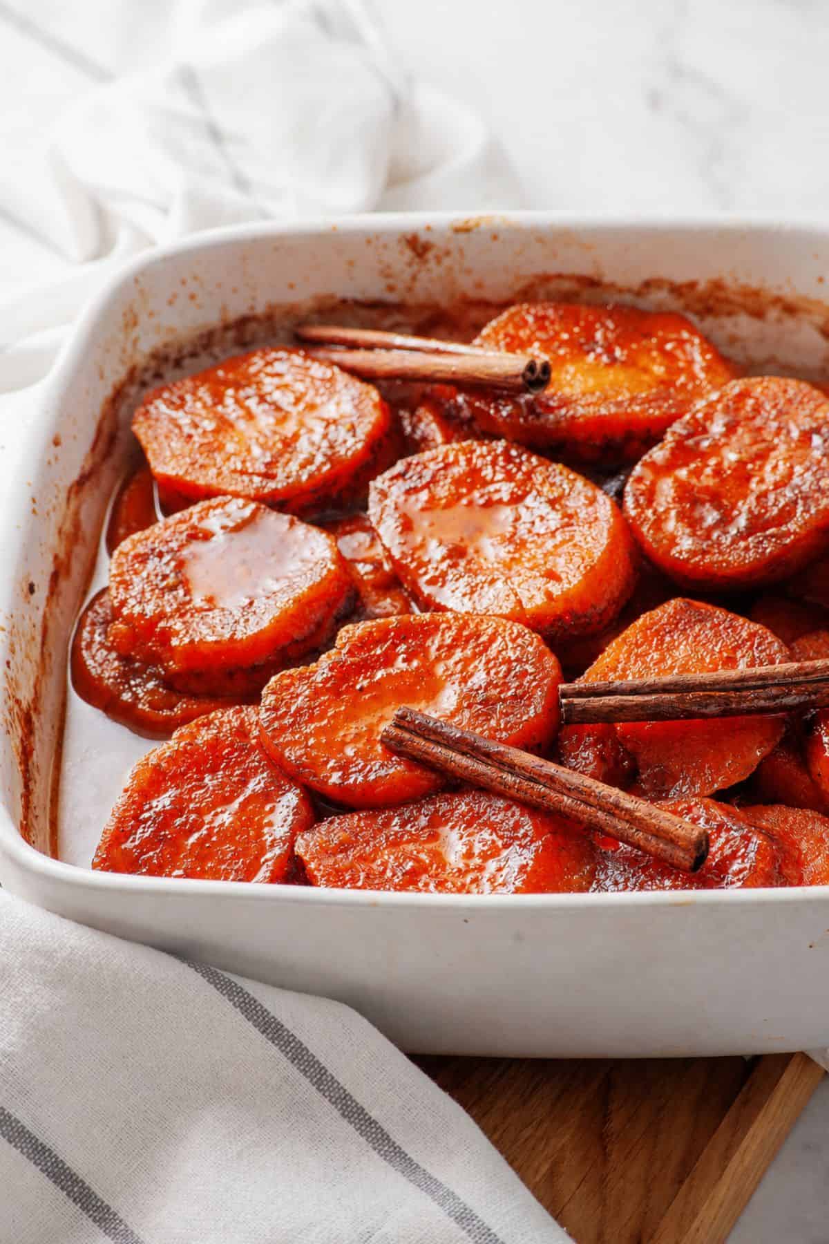Candied yams Southern style with warm cinnamon and orange flavors