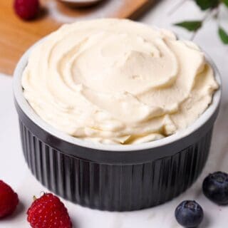Homemade whipped cream recipe made with simple ingredients