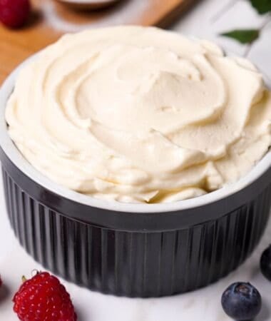 Homemade whipped cream recipe made with simple ingredients