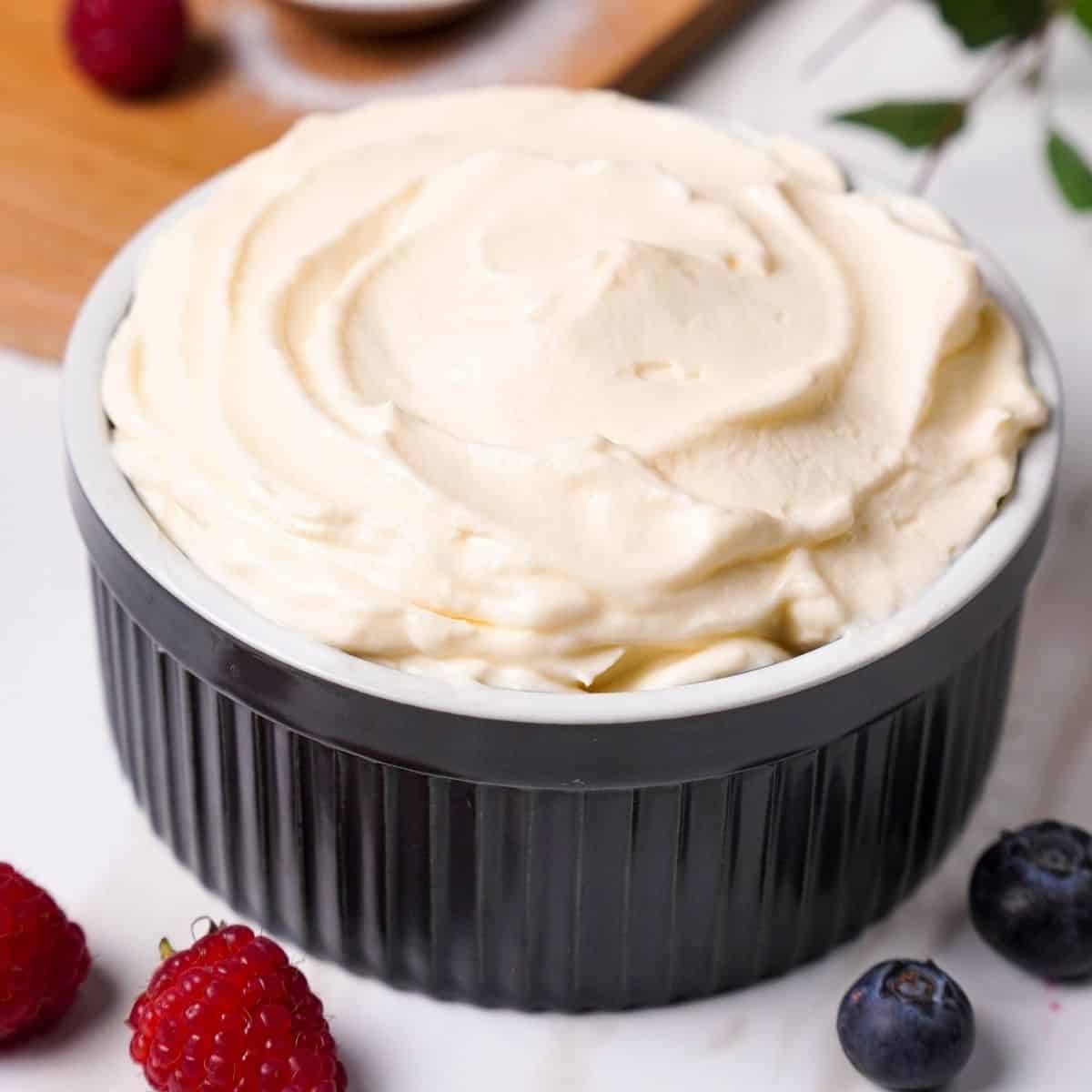 Homemade whipped cream recipe made with simple ingredients