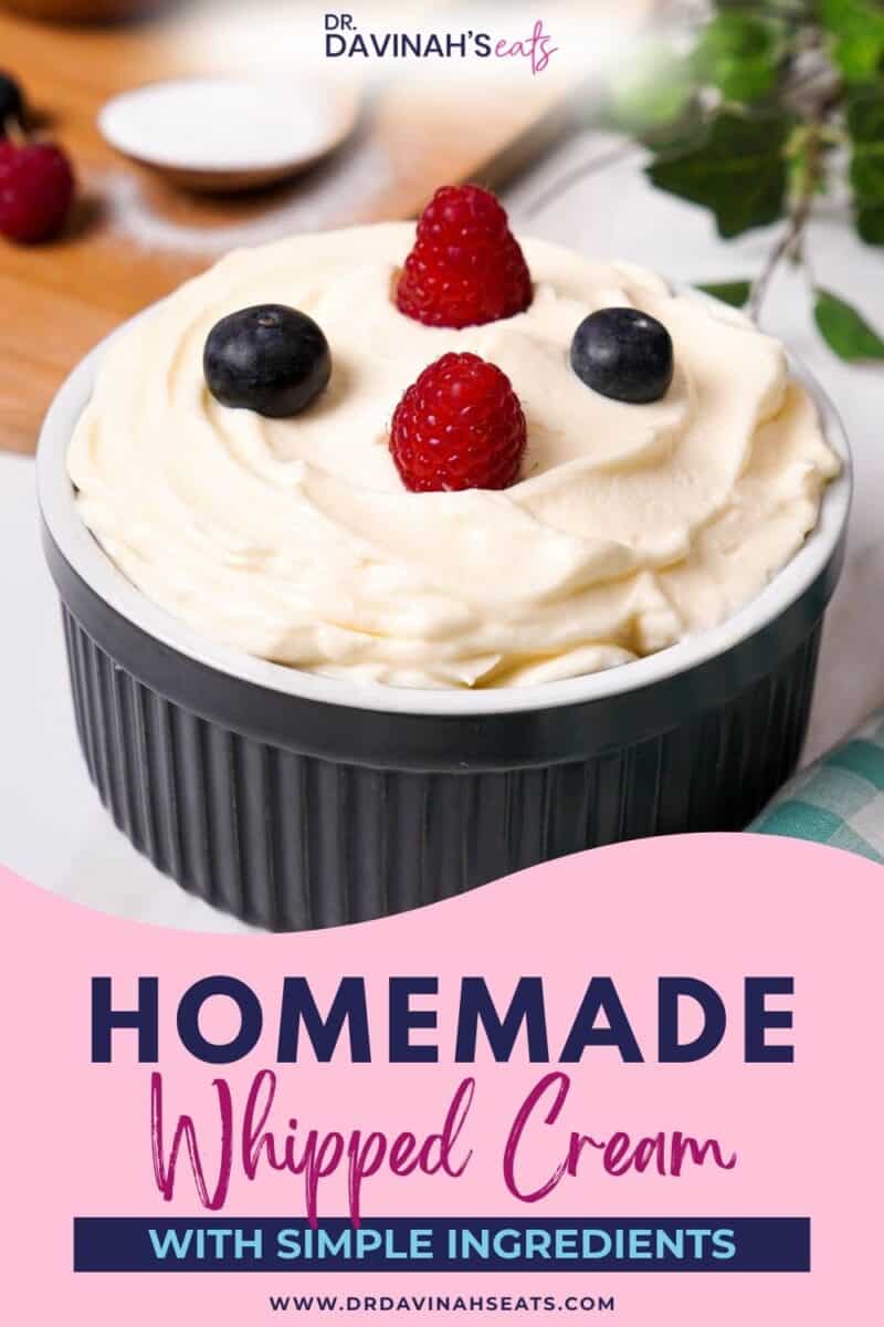 Easy homemade whipped cream recipe ready in minutes for desserts