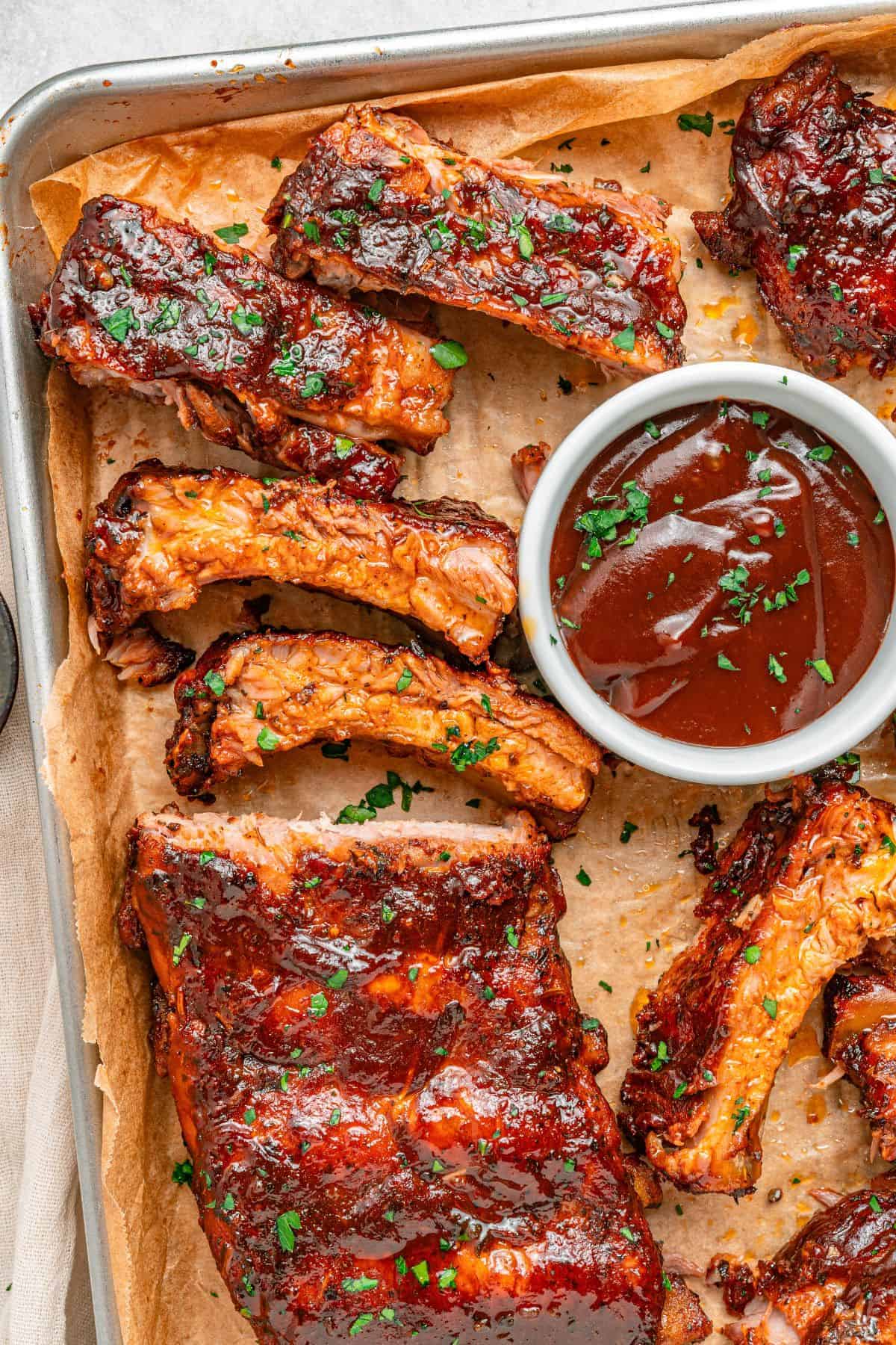 Ribs in the oven baked low and slow until tender and juicy